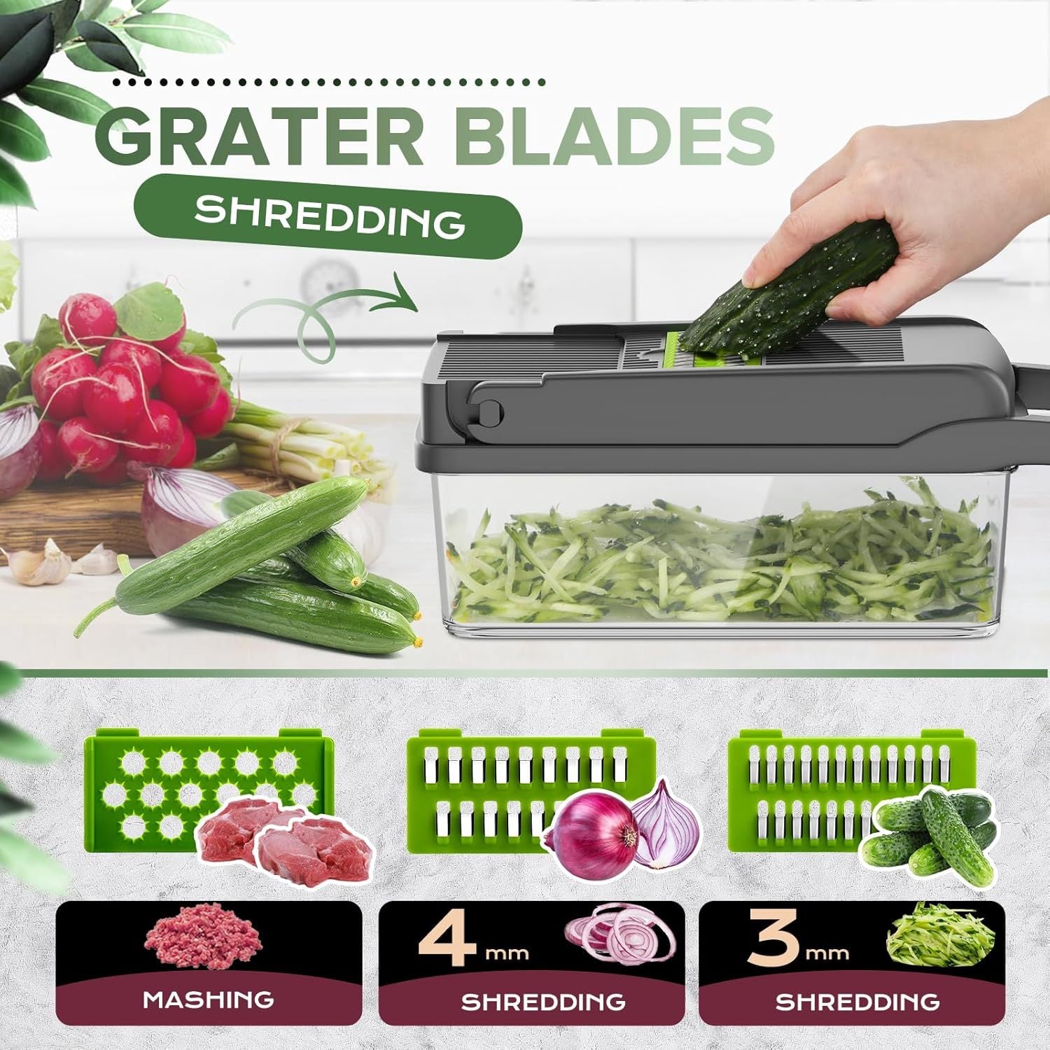 16-in-1 Veggie Chopper for Quick, Easy Meals & Fresh Salads