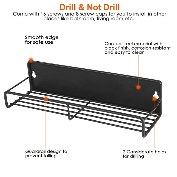 4Pack Strong Magnetic Spice Rack Organizer Fridge Storage Shelf For Jars Seasoning Tins Utensils Space Saver Holder For Refrigerator Microwave